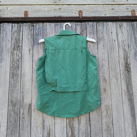 Tarponwear Womens Sz S Sleeveless Button Down Fishing Shirt Green - Picture 7 of 7